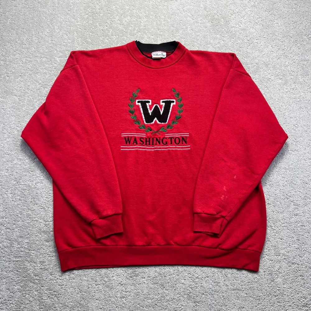 VINTAGE‎ Willow Bay Washington Sweatshirt Size XL Red Embroidered Souvenir 90s